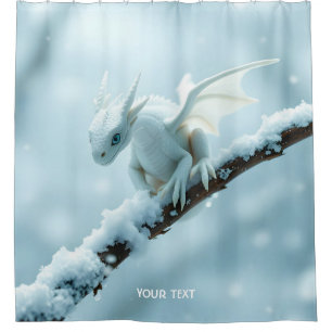 Cortina Para Box Fantasy White Baby Dragon