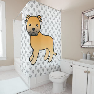 Cortina Para Box Fawn English Staffordshire Bull Terrier Dog
