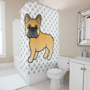 Cortina Para Box Fawn French Bulldog Cachorro de Cartoon