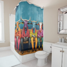 Cortina Para Box Fazenda de Ox Roxo Azul Vestida