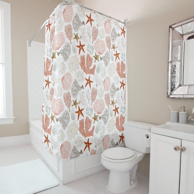 Cortina Para Box Fécula de Coral sob o mar (In Situ)