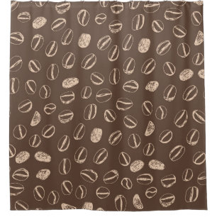 Cortina Para Box Feijões de Café: Vintage de Cartoon Doodle