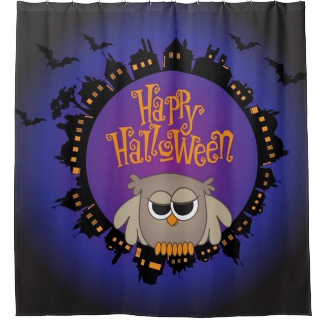 Cortina Para Box Feliz Halloween Owl (Frente)