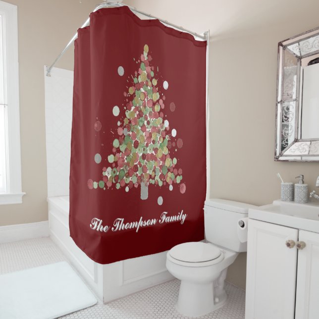 Cortina Para Box Feliz Natal Árvore de Bolinhas de Natal (In Situ)
