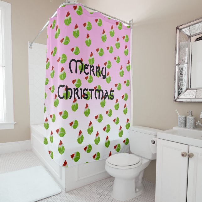 Cortina Para Box Feliz Natal - Balls com Santa Hats (In Situ)