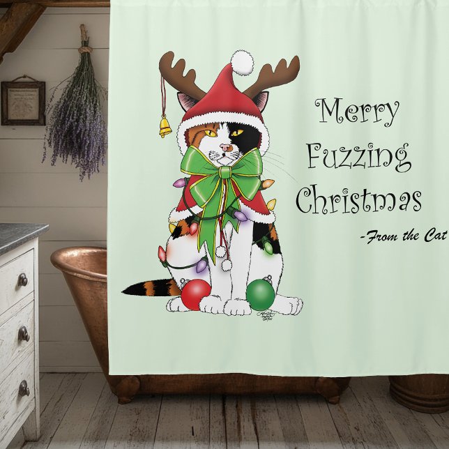 Cortina Para Box Feliz Natal Calico Cat (Criador carregado)