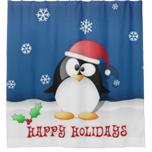 Cortina Para Box Feliz Natal Pinguim