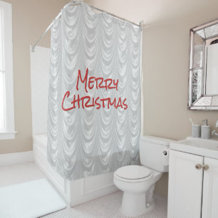 Cortina Para Box Feliz Natal: Satanás Gráfico Branco Enrugado