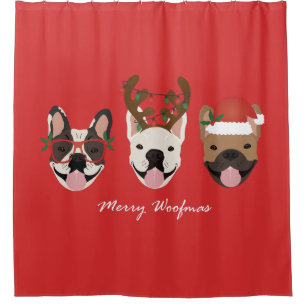 Cortina Para Box Feliz Woofmas Bolsas Francesas Cabeças de Natal