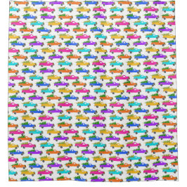 Cortina Para Box Feriado de Natal Colorido do Caminhão Retro Pickup