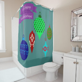 Cortina Para Box Feriados Felizes e Ornamentos de Travamento Banner