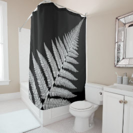 Cortina Para Box Fern Preto e Branco