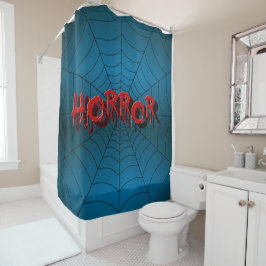 Cortina Para Box Festa de Halloween Red Horror Spider Web Blue Scar