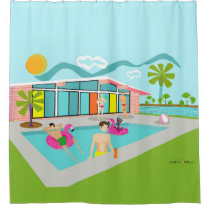 Cortina Para Box Festa de Piscina Flamingo Rosa-Gay