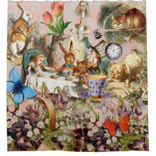 Cortina Para Box Festa do Chá das Aventuras de Alice no País das Ma