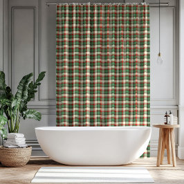 Cortina Para Box Festive Tartan Curtain Red Green Gift for Décor