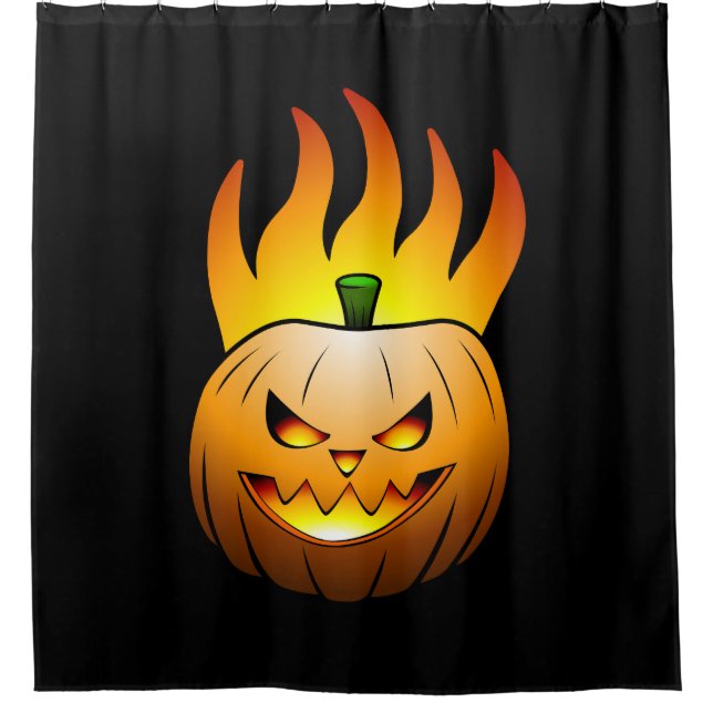 Cortina Para Box Fiery Halloween Pumpkin Face (Frente)