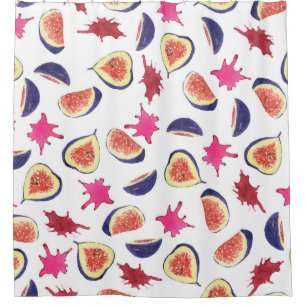 Cortina Para Box Figos Frescos - Cor d'água do Sumo Rosa