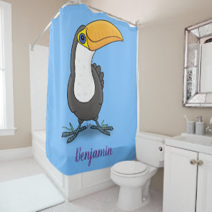 Cortina Para Box Figura de desenho animado de tucano feliz e bonito