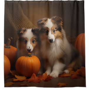 Cortina Para Box Filhote de Shetland Sheepdog Delícia de Outono Abó