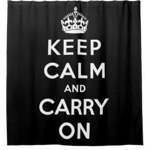 Cortina Para Box Fique calmo e continue ligado (Design preto)