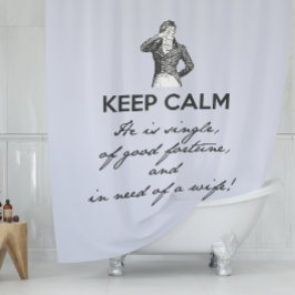 Cortina Para Box Fique calmo - ele é solteiro | Darcy Vintage