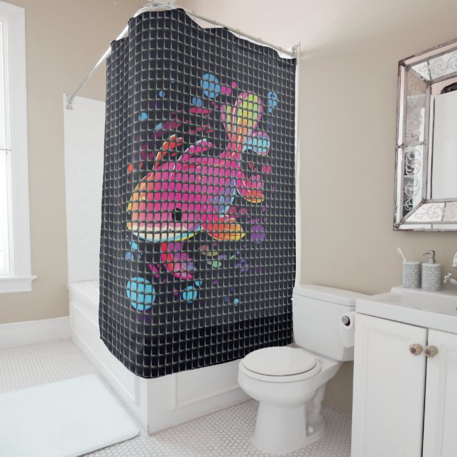 Cortina Para Box Fish Behind Net Illustration (In Situ)