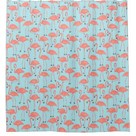 Cortina Para Box Flamingo Caprichoso | Banheiro Tropical Retrô Miam