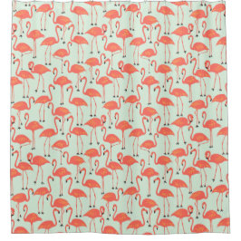 Cortina Para Box Flamingo Caprichoso | Coral Tropical de Banheiro