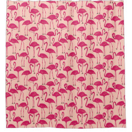 Cortina Para Box Flamingo Caprichoso | Rosa Quente Banheiro Tropica