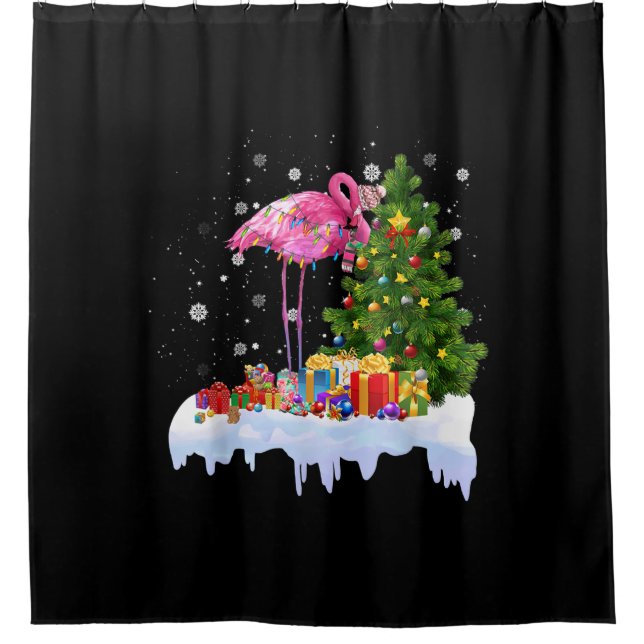 Cortina Para Box Flamingo Christmas Tree Lights (Frente)