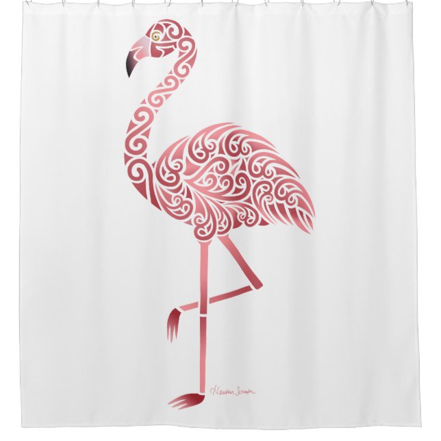 Cortina Para Box Flamingo cor-de-rosa Funky (Frente)