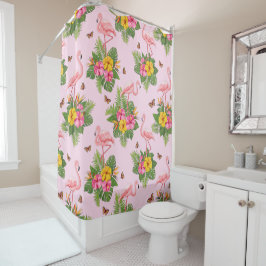 Cortina Para Box Flamingo e Borboletas 1