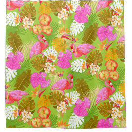 Cortina Para Box Flamingo Garden Verde Brilhante