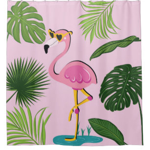 Cortina Para Box Flamingo Palm Sai Design Tropical