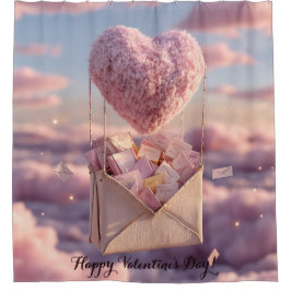 Cortina Para Box Floating Heart of Love Letters Design Postcard