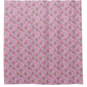 Cortina Para Box Flor cor-de-rosa botânica do gerânio em alguma c
