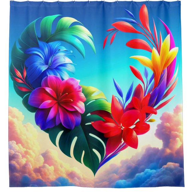 Cortina Para Box Flor Coração (Frente)