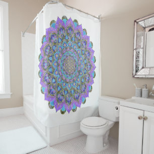 Cortina Para Box Flor Da Vida - Estilo De Mandala Índia 2
