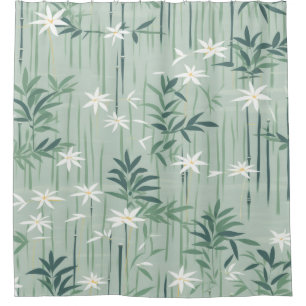 Cortina Para Box Flor de Bambu Sereno Asiático  (4)