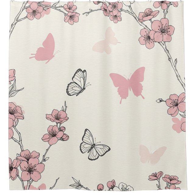 Cortina Para Box Flor de Borboleta Elegante (6) (Frente)