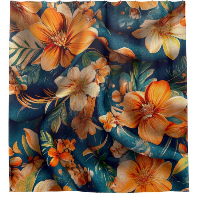 Cortina Para Box Flor de Laranja (Frente)