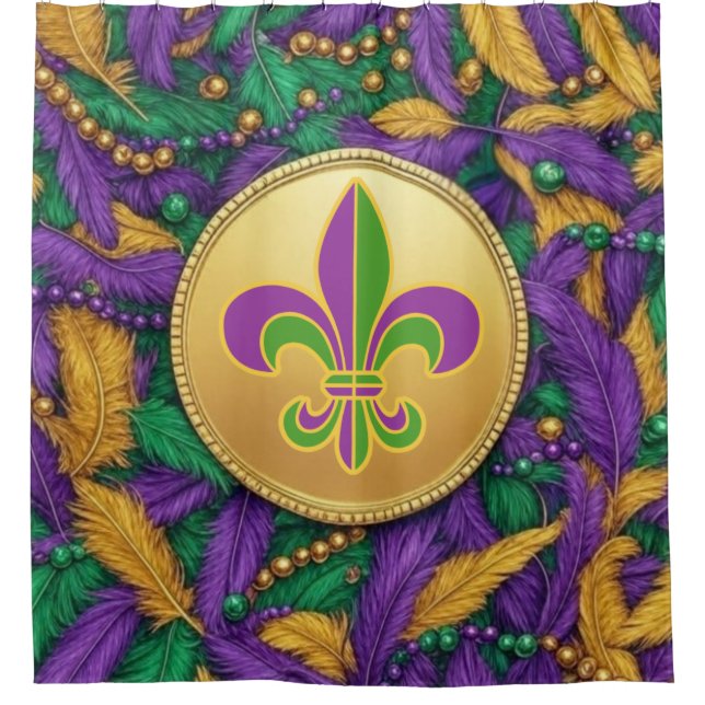 Cortina Para Box Flor de lis do Mardi Gras (Frente)