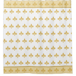 Cortina Para Box Flor de lis real, flores de lírio douradas
