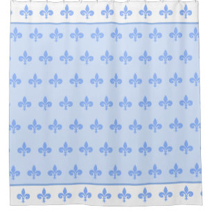 Cortina Para Box Flor de lis real, flores de lírio em azul claro