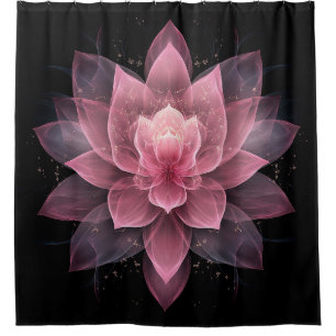 Cortina Para Box Flor de lótus etéreo - Yoga Rosa claro preta