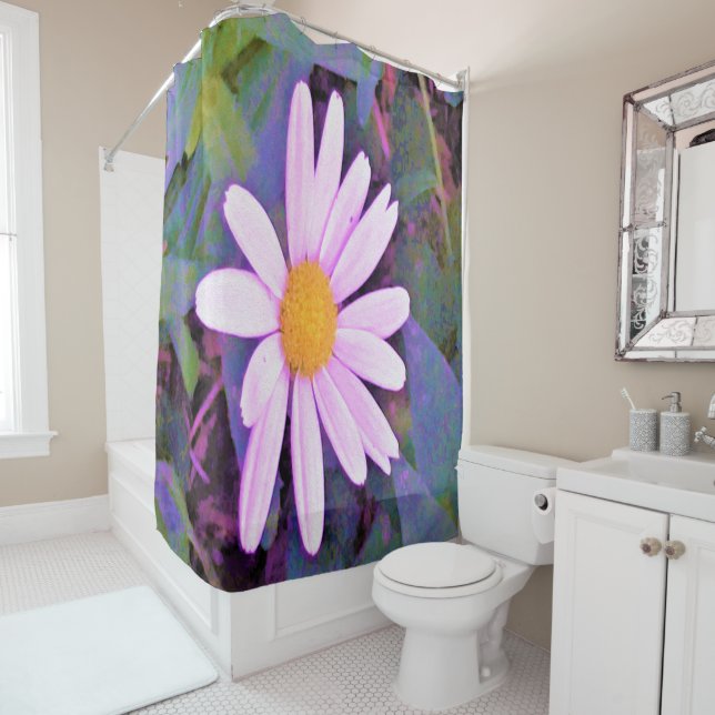 Cortina Para Box Flor de margarida rosa (In Situ)