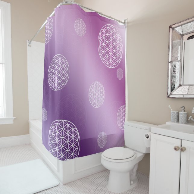 Cortina Para Box Flor de vida rosa e roxo (In Situ)