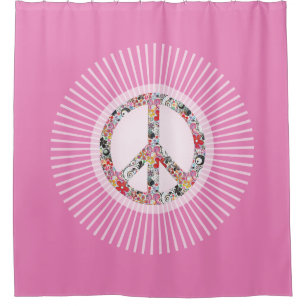 Cortina Para Box Flor Power Peace sinal I + seu apoio. & ideias