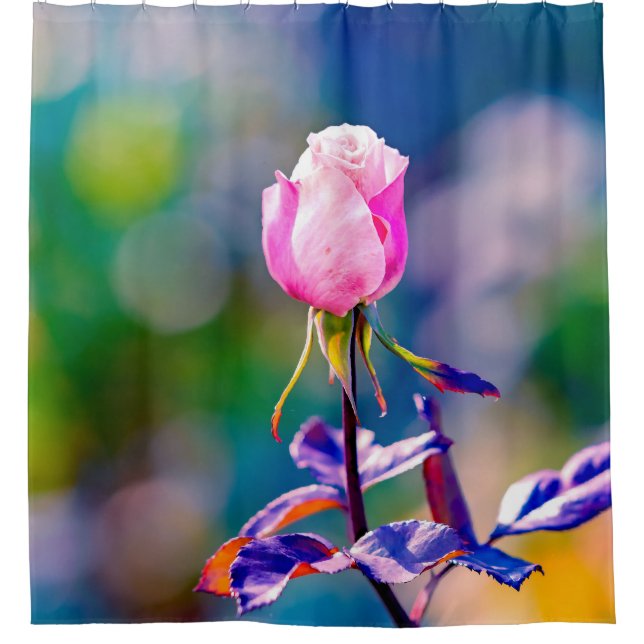 Cortina Para Box Flor rosa - Beleza (Frente)